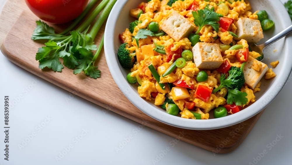 Tofu scramble with vegetables Tofu scramble with vegetables