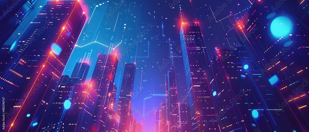 Fototapeta premium edge computing illustration exploring benefits and challenges of real time data processing and latency reduction