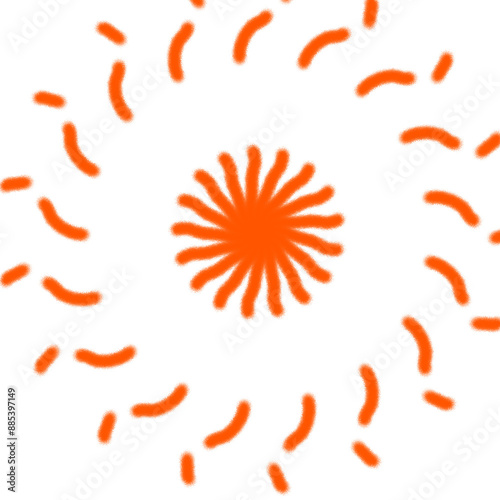 The lines are drawn with orange lines resembling the sun.