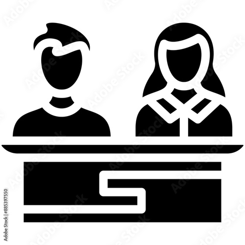 Jury vector icon illustration of Law & Legislation iconset.