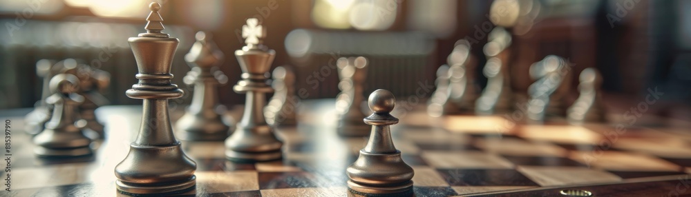 Chess pieces on ornate board, soft natural light and intricate, elegant and classic, warm wooden tones Chess pieces on ornate board, soft natural light and intricate, elegant and classic, warm wooden tones