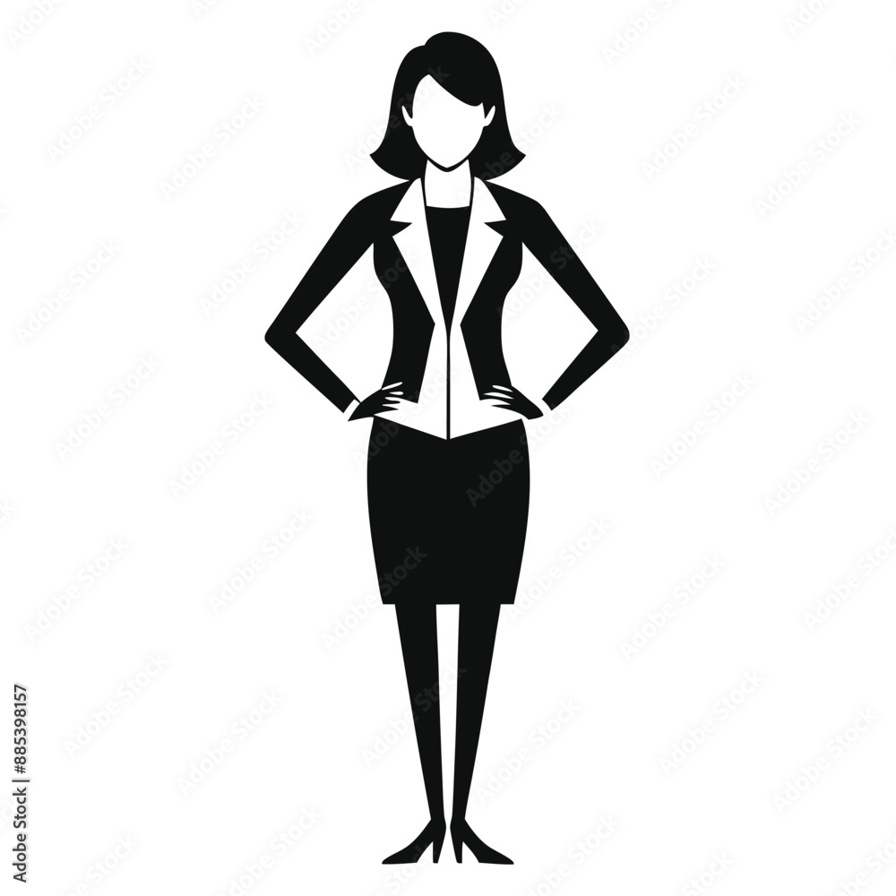 Fototapeta premium Business people silhouette on white background 