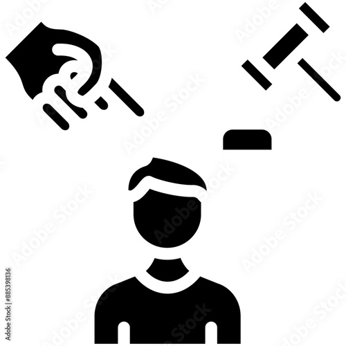 Guilty vector icon illustration of Law & Legislation iconset.