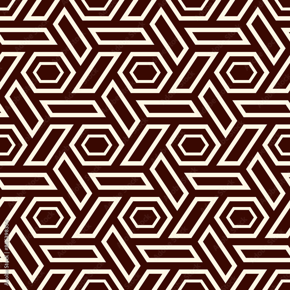 Hexagonal seamless pattern. Honeycomb surface print. Mosaic tiles. Flooring background. Wicker, weave, entwine effect geometric ornament. Modern geometrical wallpaper. Vector abstract Hexagonal seamless pattern. Honeycomb surface print. Mosaic tiles. Flooring background. Wicker, weave, entwine effect geometric ornament. Modern geometrical wallpaper. Vector abstract