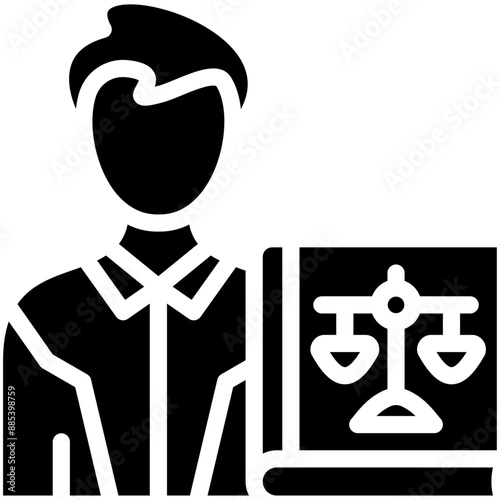 Defendant Male vector icon illustration of Law & Legislation iconset.