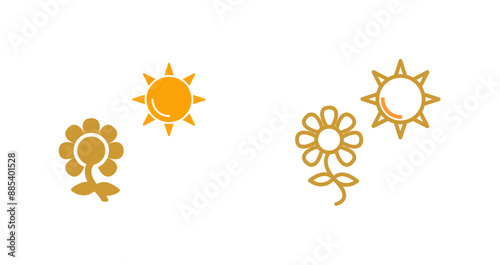 Flower in sunlight Vector Icon