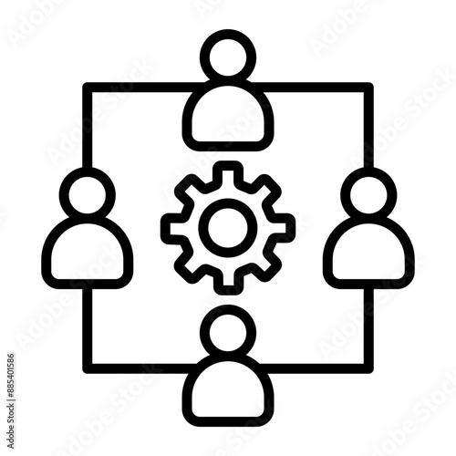 Teamwork Vector Line Icon