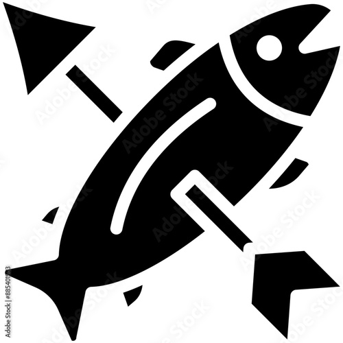 Spearfishing vector icon illustration of Fishing iconset.