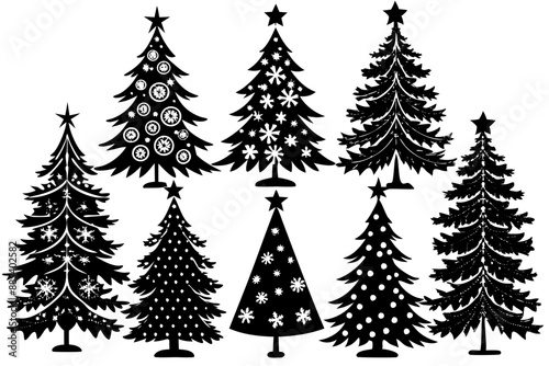 Christmas Tree silhouette, tree silhouette , christmas tree silhouette  vector