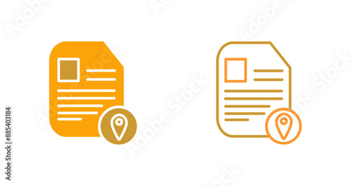 Document Location Vector Icon