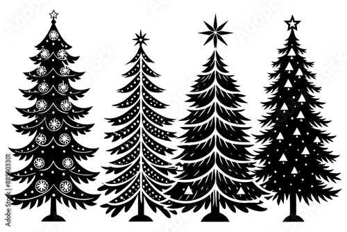 Christmas Tree silhouette, tree silhouette , christmas tree silhouette  vector