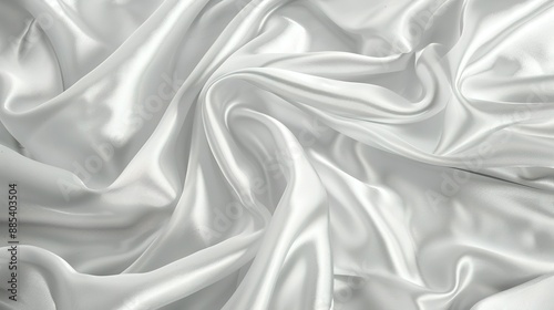 Soft and Silky White Fabric Creases and Folds