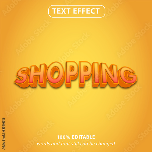 Shopping graphic text effect, changeable word for your design