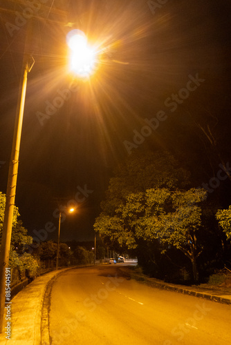 highway lamp at night photo