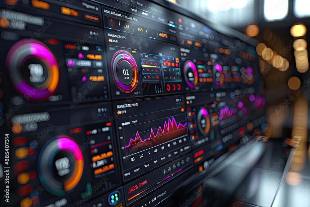 Obraz premium Analytics dashboard showing website traffic and sales conversion rates