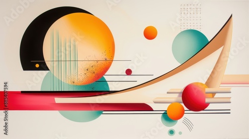 Golden ratio Abstract art featuring precise geometric shapes and balanced composition.