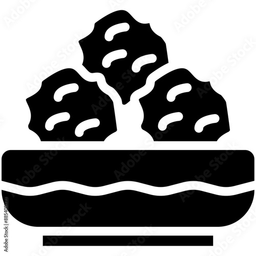 Meatballs vector icon illustration of Street Food iconset.