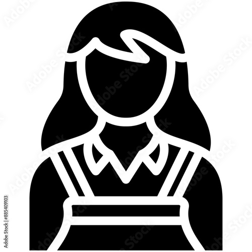 Food Vendor Female vector icon illustration of Street Food iconset.