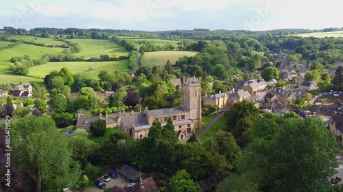 Blockley town of Cotswolds panoramic view, England photo