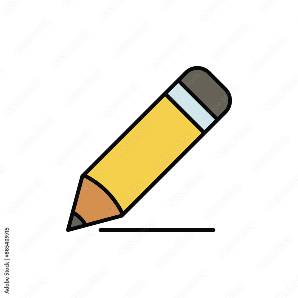 penal tool color line icon with white background vector stock illustration