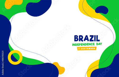 Brazil Independence Day abstract wavy background. Vector illustration template for poster, banner, greeting cards.