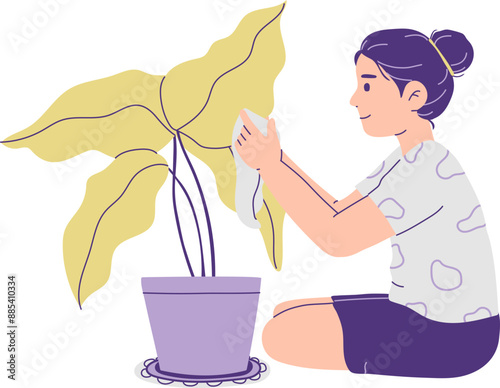 People taking care of plants Illustration