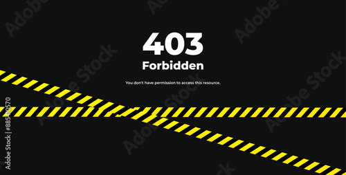 403 Forbidden error page. Vector layout template