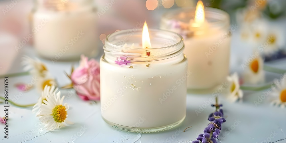 Create DIY Decor with Mason Jar Scented Candles and Dried Flowers. Concept Mason Jar Crafts, Scented Candles, Dried Flowers, DIY Decor, Home Decoration Create DIY Decor with Mason Jar Scented Candles and Dried Flowers. Concept Mason Jar Crafts, Scented Candles, Dried Flowers, DIY Decor, Home Decoration