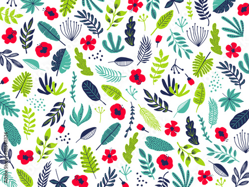 手書きの花のシームレス素材