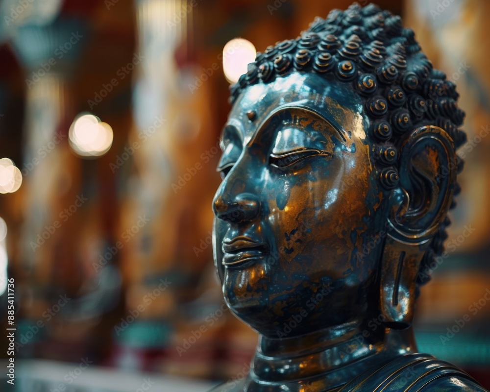 Majestic Buddha Statue at Wat Phra Singh - Detailed Lanna Style Carvings in 8K Resolution