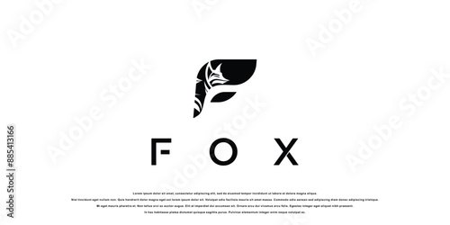 Creative fox logo design with unique concept , premium vector