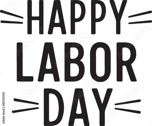 Labor day typography sillhouette vector art illustration photo