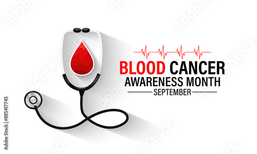 Blood Cancer awareness month is observed every year in September. Vector illustration. Hand with blood design concept.