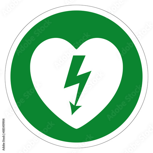 AED Automated External Defibrillator Symbol Sign, Vector Illustration, Isolate On White Background Label .EPS10