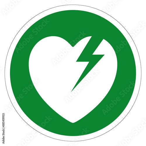 AED Automated External Defibrillator Symbol Sign, Vector Illustration, Isolate On White Background Label .EPS10
