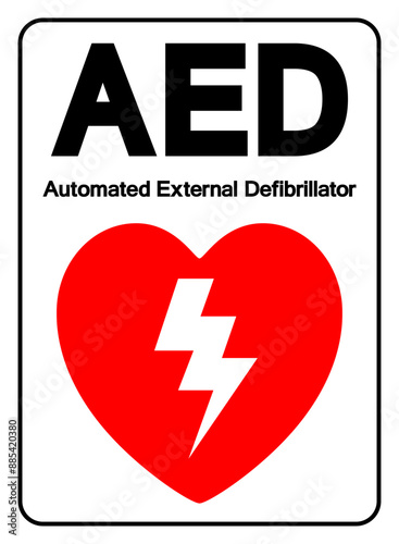 AED Automated External Defibrillator Symbol Sign, Vector Illustration, Isolate On White Background Label .EPS10