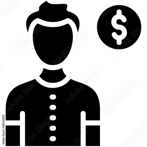 Client Male vector icon illustration of Gig Economy iconset.