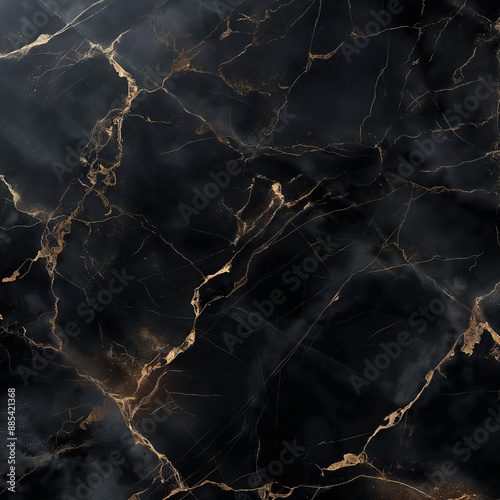 Black marble patterned with golden line texture background Generative Ai