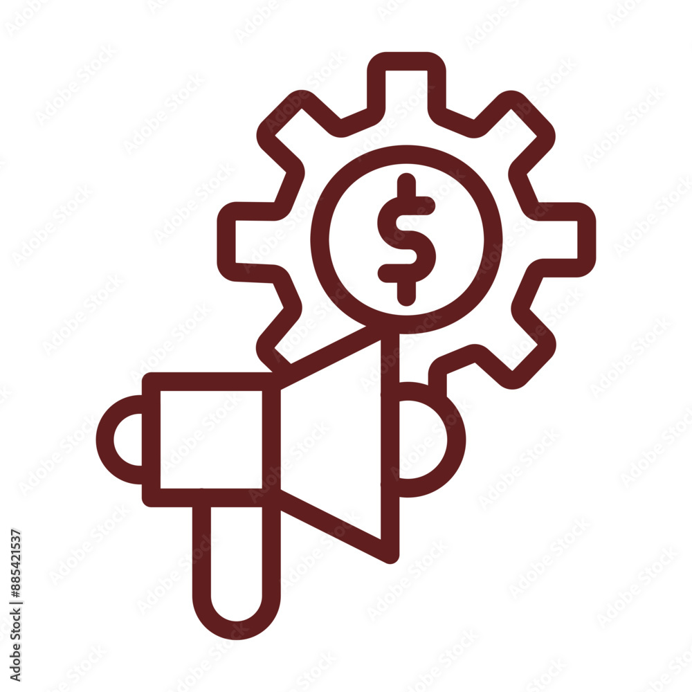 Marketing Vector Line Maroon Icon Design Marketing Vector Line Maroon Icon Design