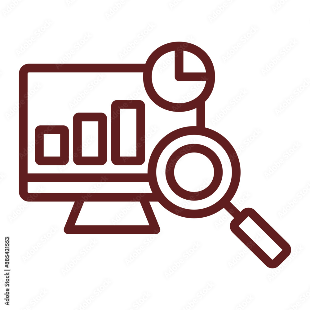 Analysis Vector Line Maroon Icon Design Analysis Vector Line Maroon Icon Design