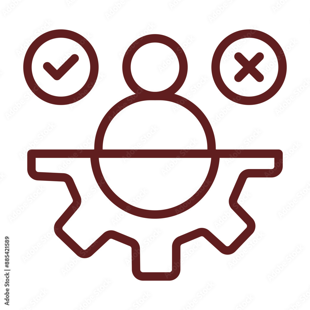 Decision Making Vector Line Maroon Icon Design Decision Making Vector Line Maroon Icon Design
