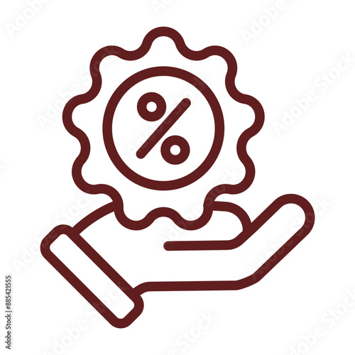 Offer Vector Line Maroon Icon Design