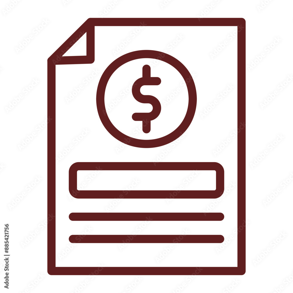 Document Vector Line Maroon Icon Design Document Vector Line Maroon Icon Design