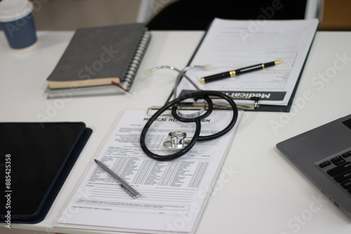 Doctor's desk in clinic