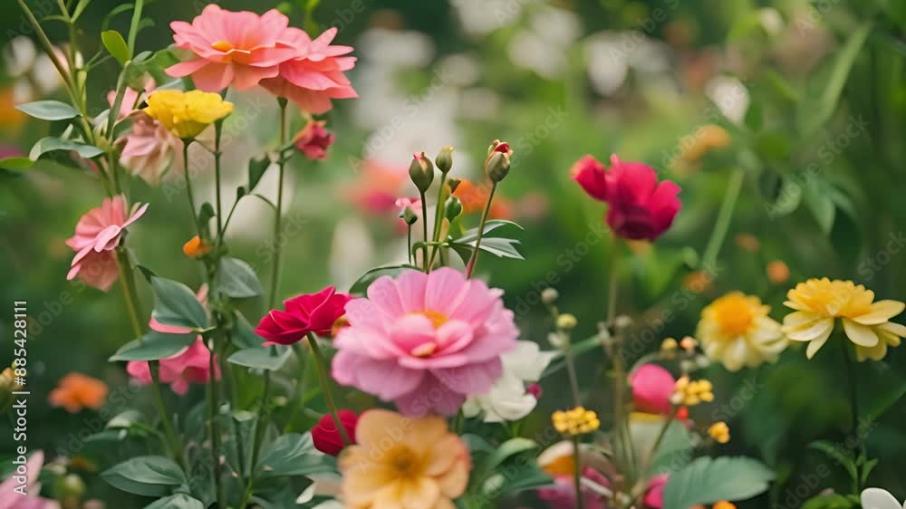 4k video showing a field of pretty wild flowers gently swaying in the breeze focusing on the colorful flowers in the foreground. A stunning summer meadow with natural beauty 4k video showing a field of pretty wild flowers gently swaying in the breeze focusing on the colorful flowers in the foreground. A stunning summer meadow with natural beauty