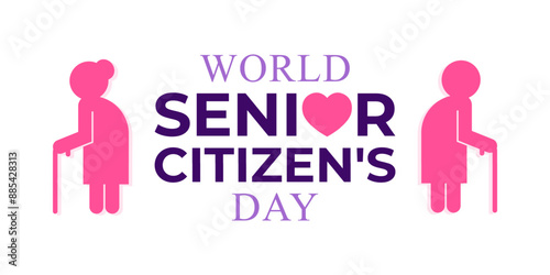 Vector illustration of World Senior Citizen's Day social media feed template