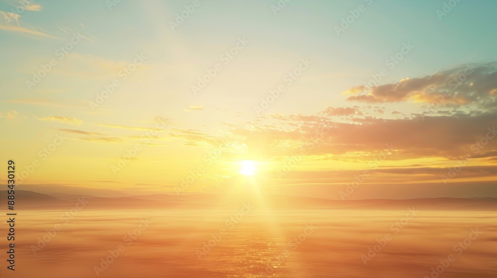 A minimalist environment featuring an unfocused sunset focusing on the warm radiance across the open sky AI generated illustration A minimalist environment featuring an unfocused sunset focusing on the warm radiance across the open sky AI generated illustration