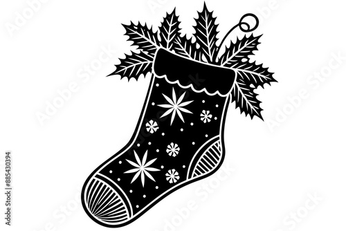 Christmas stocking silhouette , Christmas stocking vector, stocking silhouette , stocking vector