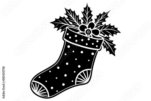 Christmas stocking silhouette , Christmas stocking vector, stocking silhouette , stocking vector