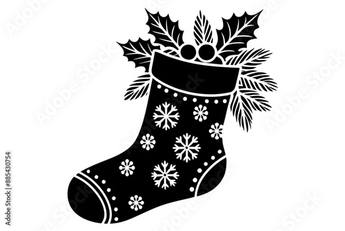 Christmas stocking silhouette , Christmas stocking vector, stocking silhouette , stocking vector